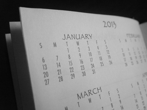 2013 Calendar Page
